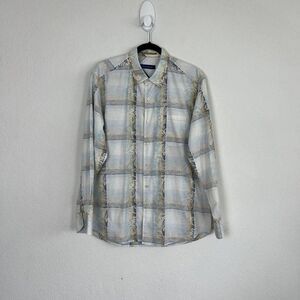 Tommy Bahama Button Up Mens Medium Paisley Long Sleeve Shirt Silk Cotton Blend